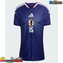 Camisa de Futebol Japão Daichi Kamada #15 Equipamento Principal Mulheres Mundo 2026 Manga Curta